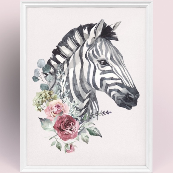 Watercolor Zebra Wall Art Poster Print UNFRAMED - Picture 10 of 17